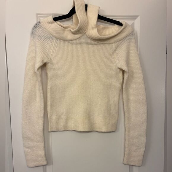 ANTHROPOLOGIE MOTH Cross Front Pullover Sweater Ivory Cream Women’s Size XS - Picture 7 of 9